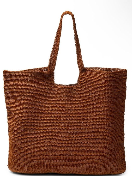 Kassatex Handbags - Kassatex Woven Straw Tote in Warm Brown